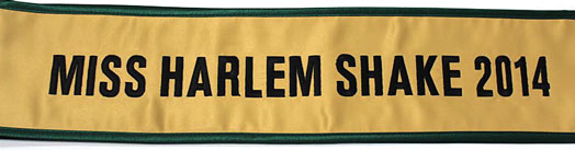 green trim gold pageant sash