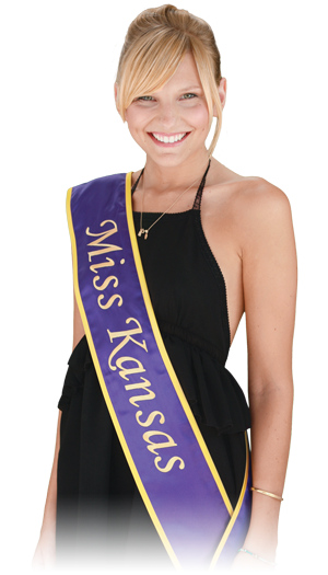 beauty pageant woman wearing miss kanas sash